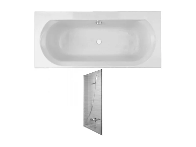 Baignoire droite JACOB DELAFON Elise deux places + pare bain 170 X 75