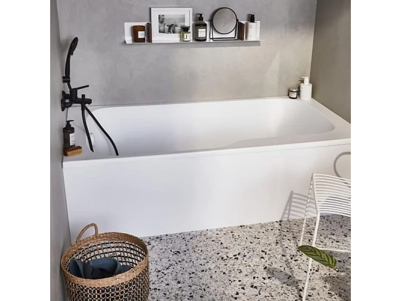 Baignoire bain douche JACOB DELAFON Malice antidérapante + tablier niche + pare bain 160 x 85 gauche