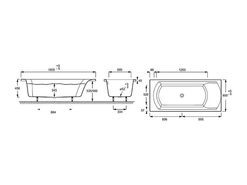 JACOB DELAFON Baignoire droite 170 X 70 Ove acrylique avec nettoyant