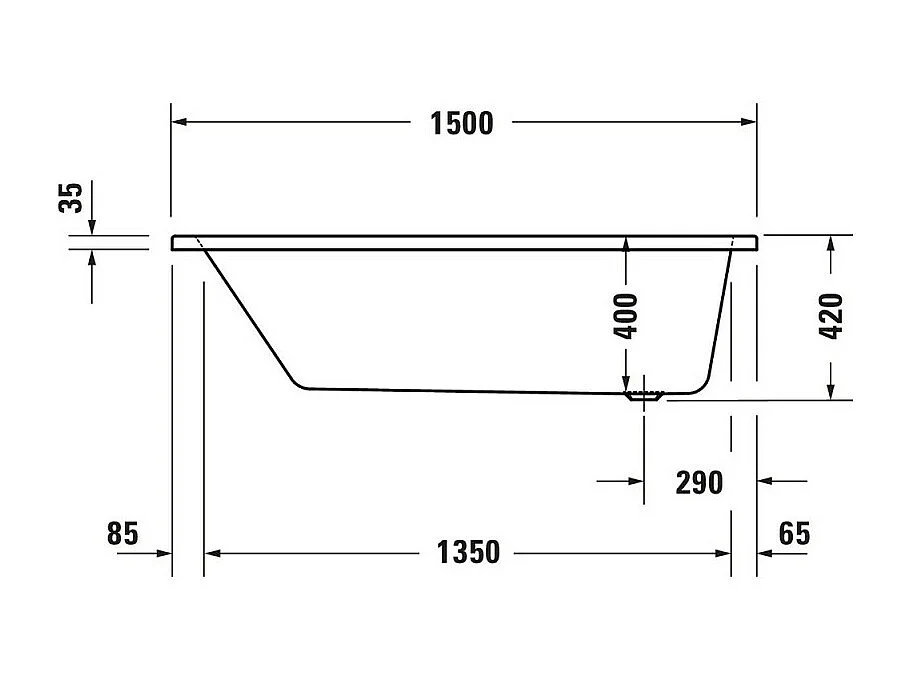 Baignoire droite 150x70 DURAVIT Duravit No.1