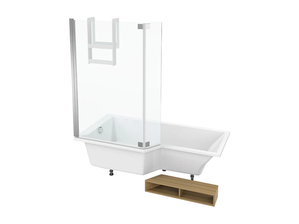 Pack baignoire bain douche 150 x 80 JACOB DELAFON Neo version gauche + pare bain chromé