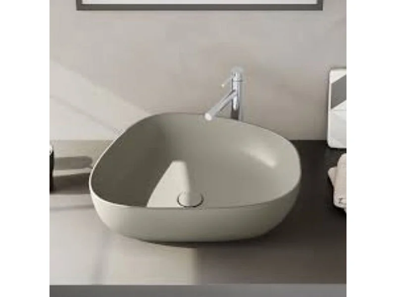 Lavabo double vasque à poser VITRA Outline, asymétrique - taupe mat Haut de gamme