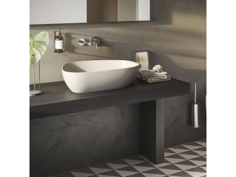 Lavabo double vasque à poser VITRA Outline, asymétrique - taupe mat Haut de gamme