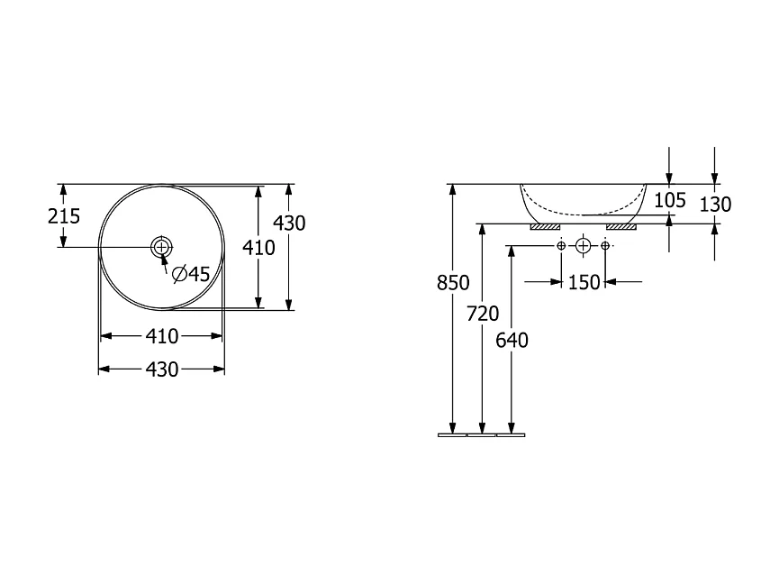Vasque ronde à poser VILLEROY ET BOCH Artis Stone White CeramicPlus