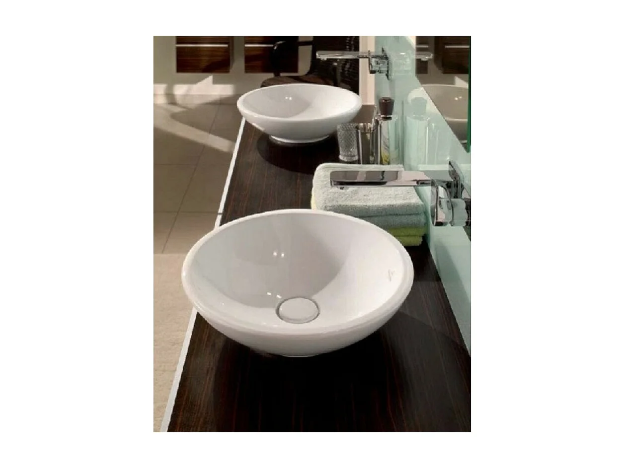 Vasque ronde à poser avec trop plein 43 cm VILLEROY ET BOCH Loop & Friends Blanc CeramicPlus