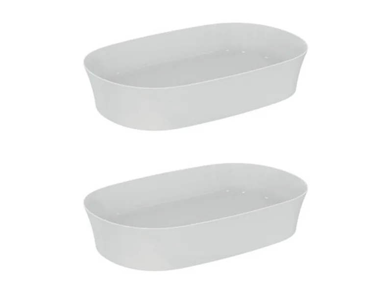 IDEAL STANDARD Lot de deux vasques ovales 60x38 cm Ipalyss sans bonde blanc