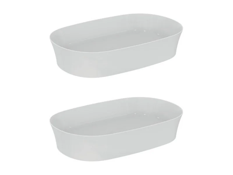 IDEAL STANDARD Lot de deux vasques ovales 60x38 cm Ipalyss sans bonde blanc