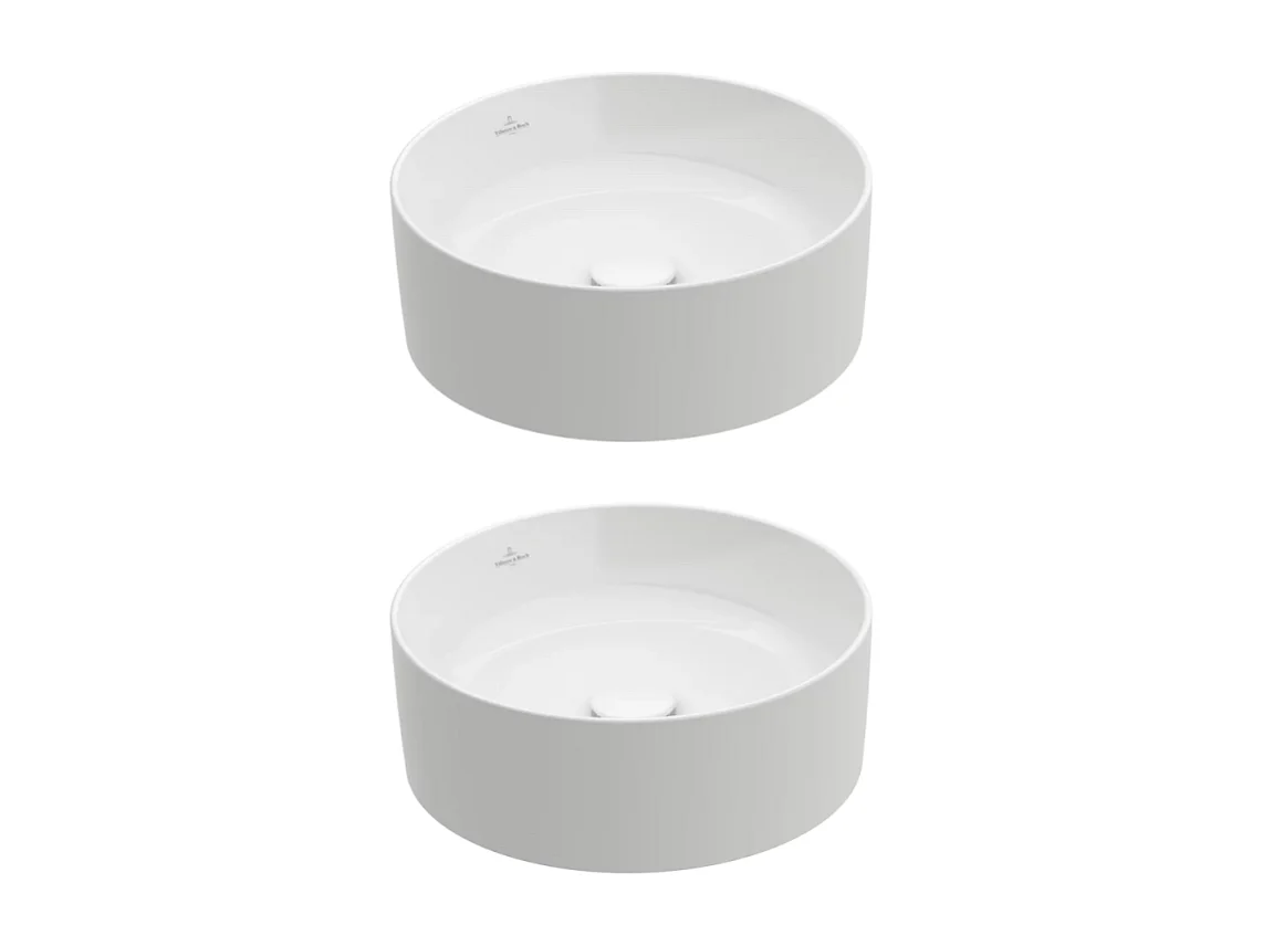Lot de deux vasques à poser rondes VILLEROY ET BOCH Collaro Stone White CeramicPlus