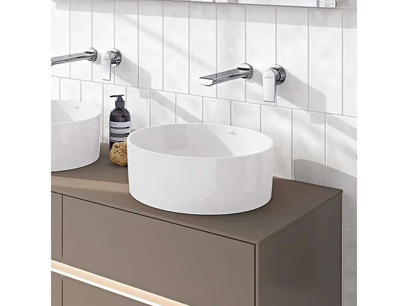 Lot de deux vasques à poser rondes VILLEROY ET BOCH Collaro Stone White CeramicPlus