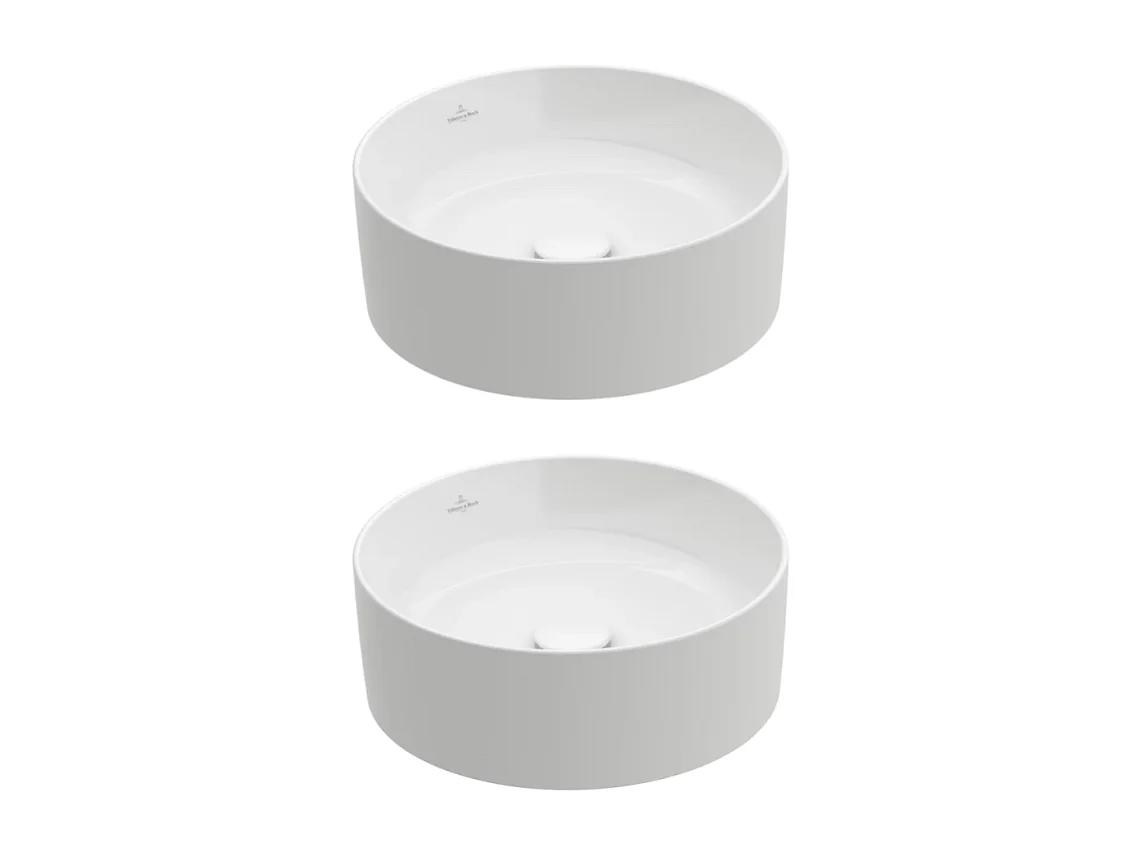 Lot de deux vasques à poser rondes VILLEROY ET BOCH Collaro Stone White CeramicPlus