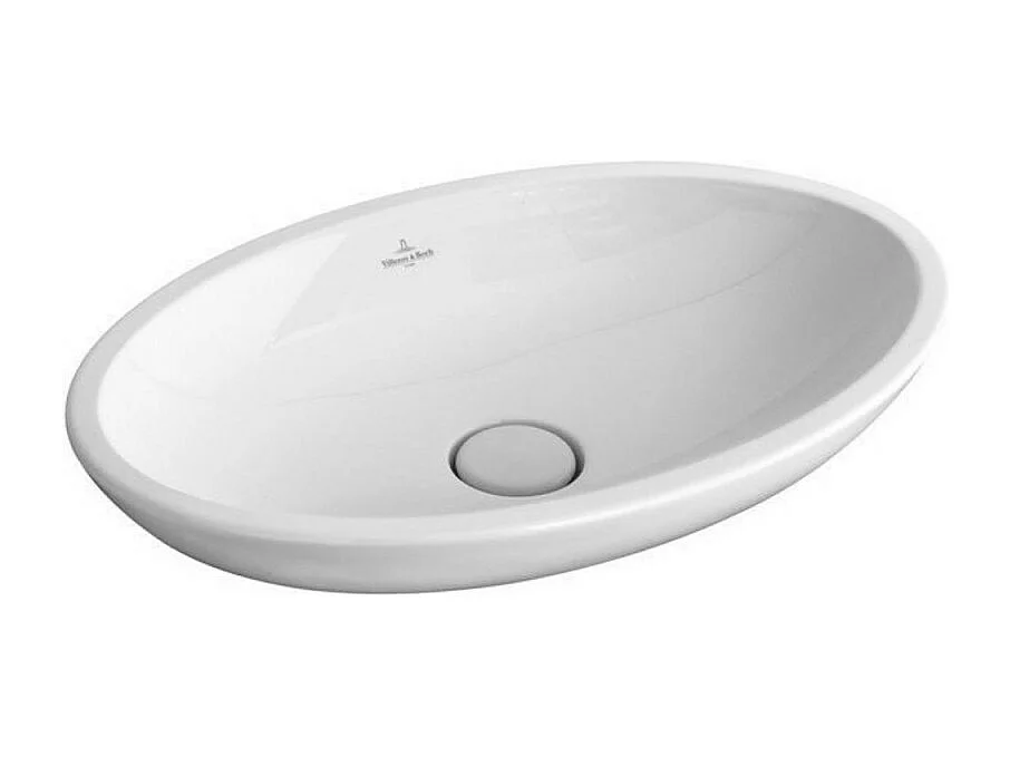 Vasque ovale à poser 58,50X38 avec trop plein VILLEROY ET BOCH Loop & Friends Blanc CeramicPlus