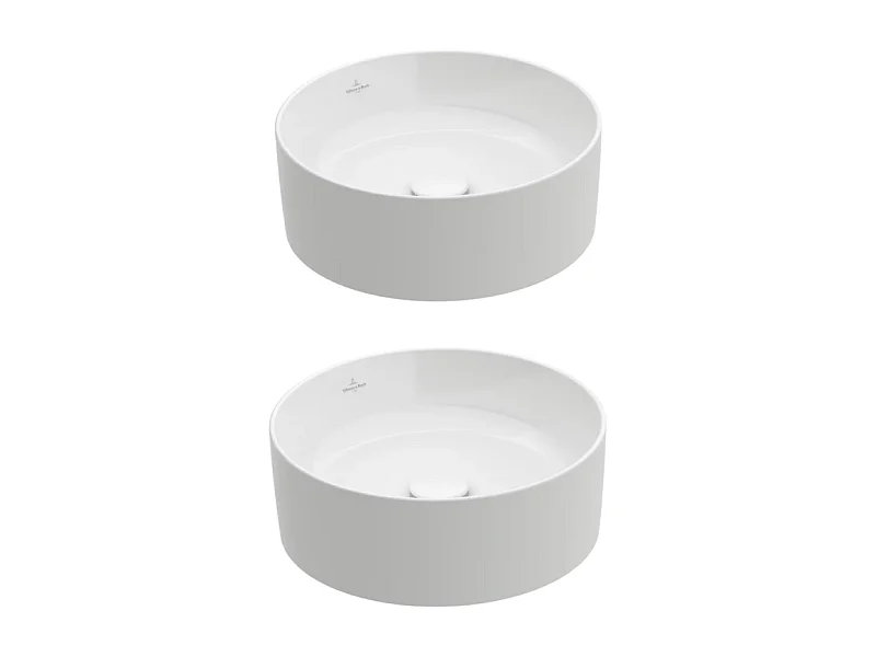 Lot de deux vasques à poser rondes 40 x 40 VILLEROY ET BOCH Collaro Blanc