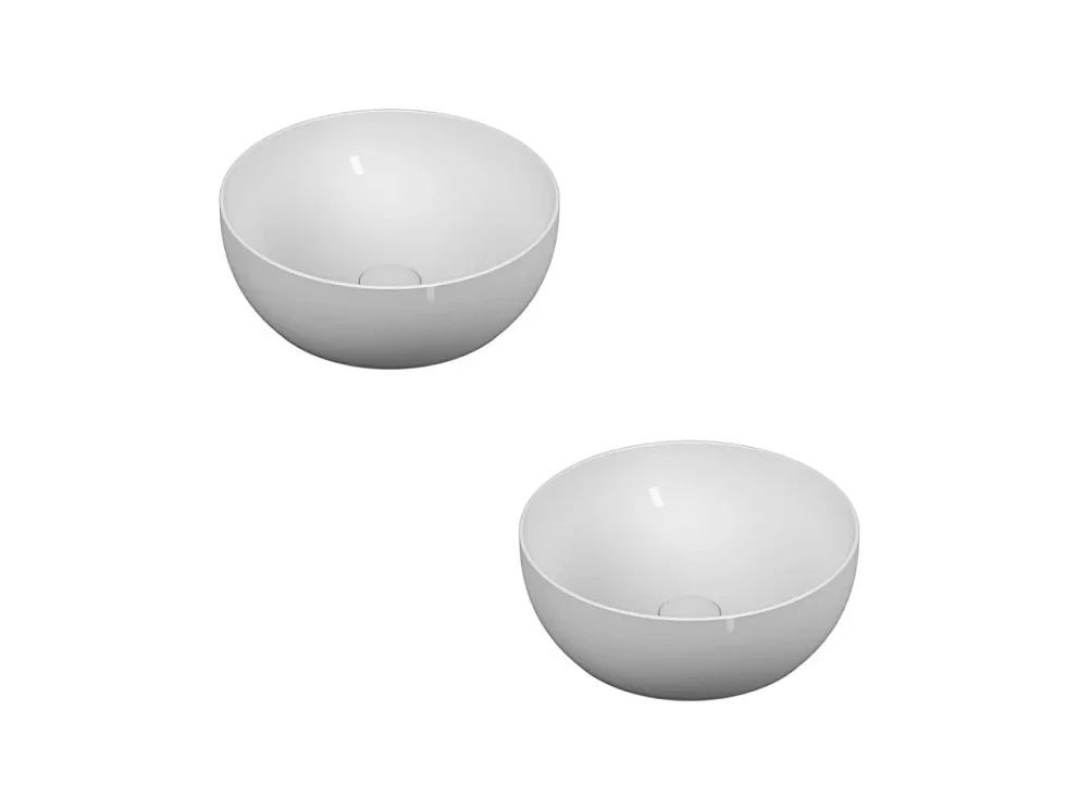 Lavabo double vasque à poser VITRA Outline, rond - blanc brillant Haut de gamme