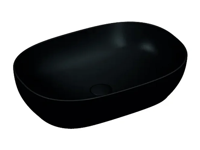 Vasque à poser ovale VITRA Outline - Noir mat