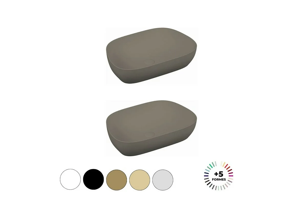 Lavabo double vasque à poser VITRA Outline, trapeze - vison mat Haut de gamme
