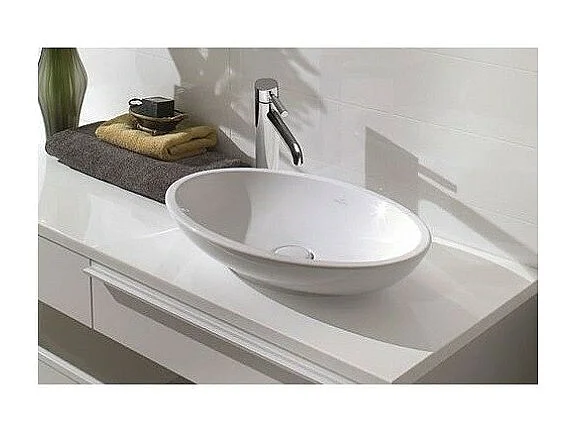 Lot de deux vasques ovales à poser 58,50X38 avec trop plein VILLEROY ET BOCH Loop & Friends Blanc CeramicPlus