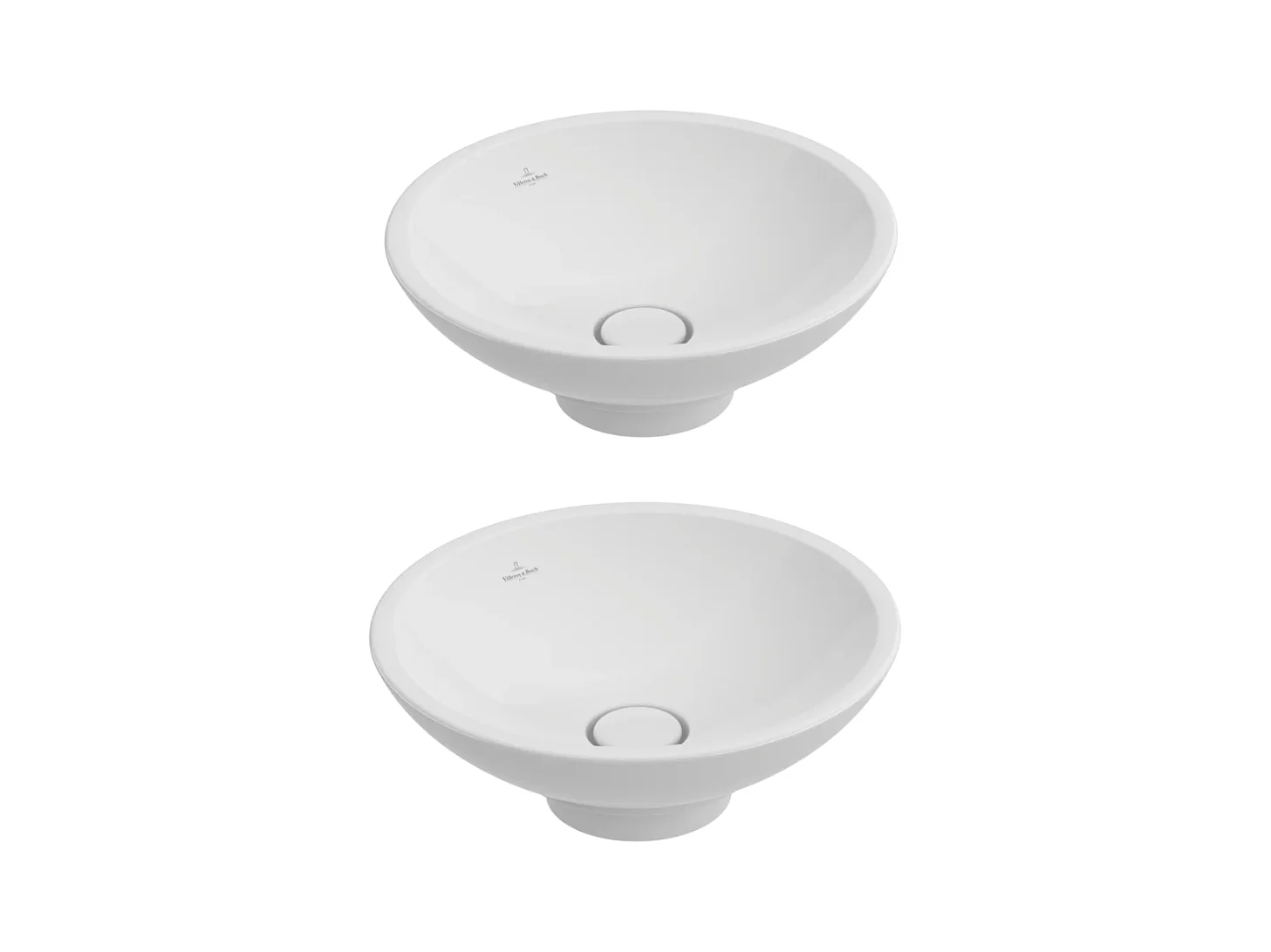 Lot de deux vasques rondes à poser avec trop plein 43 cm VILLEROY ET BOCH Loop & Friends Blanc CeramicPlus