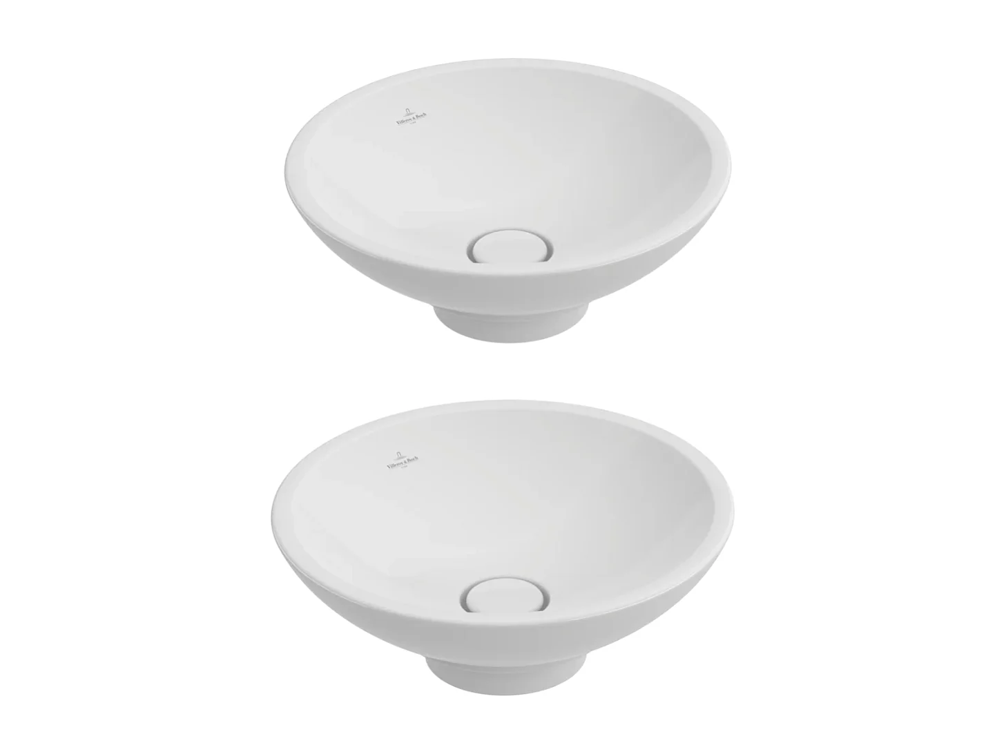 Lot de deux vasques rondes à poser avec trop plein 43 cm VILLEROY ET BOCH Loop & Friends Blanc CeramicPlus