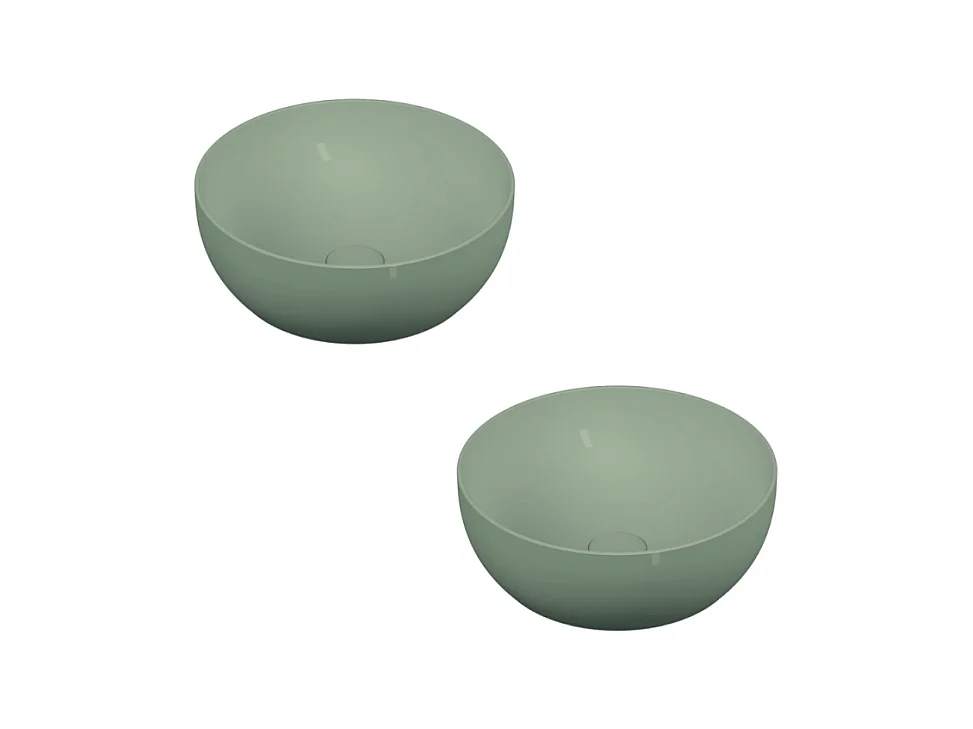Lavabo double vasque à poser VITRA Outline, rond - taupe mat Haut de gamme