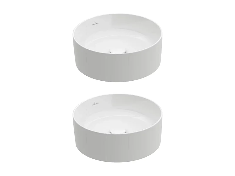 Lot de deux vasques à poser rondes VILLEROY ET BOCH Collaro Blanc CeramicPlus