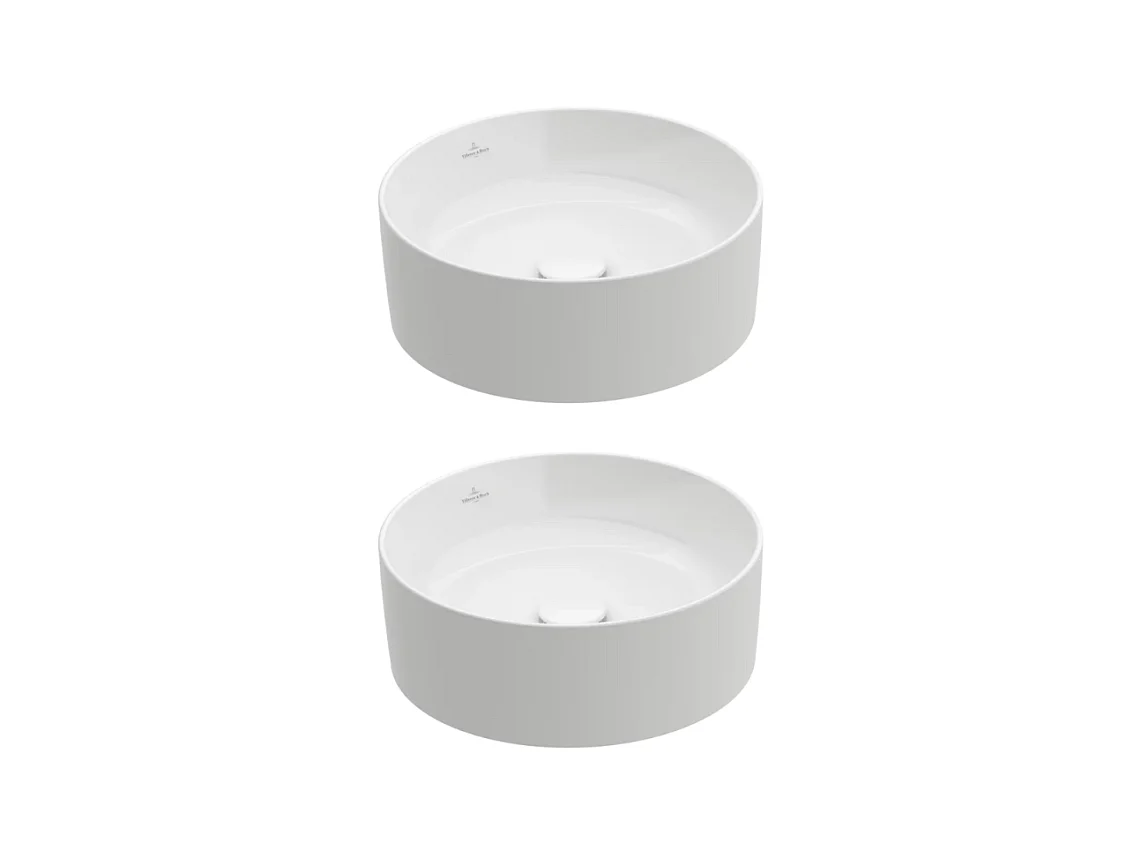 Lot de deux vasques à poser rondes VILLEROY ET BOCH Collaro Blanc CeramicPlus