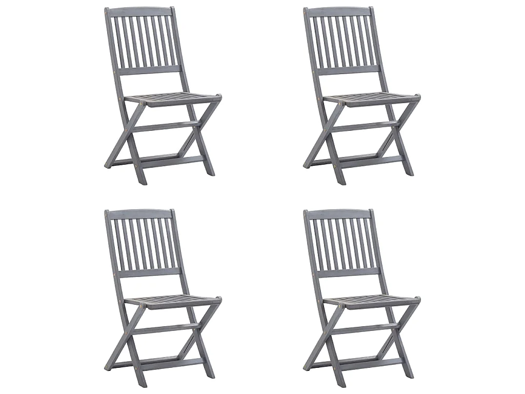 Chaises pliables d'extérieur 4 pcs avec coussins Bois d'acacia 40