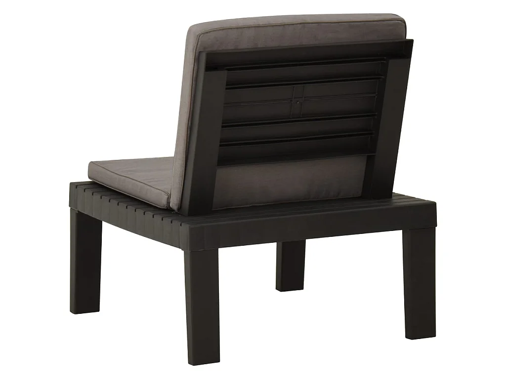 Chaise de salon de jardin avec coussin Plastique Gris