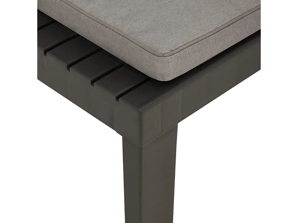 Chaise de salon de jardin avec coussin Plastique Gris