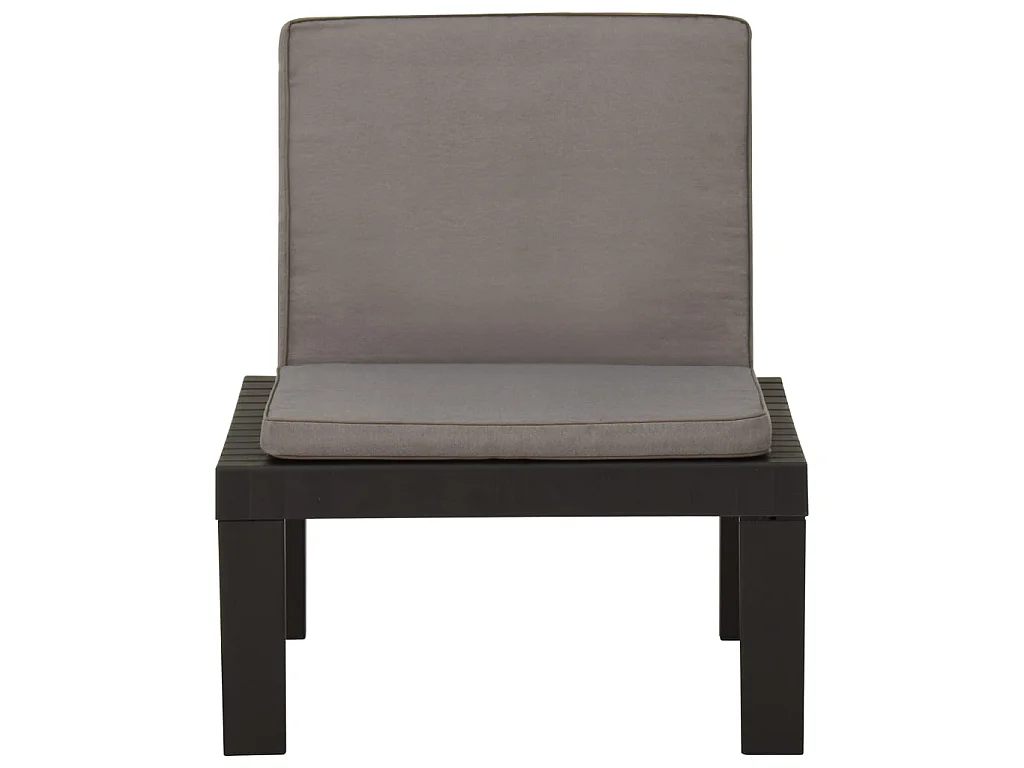 Chaise de salon de jardin avec coussin Plastique Gris