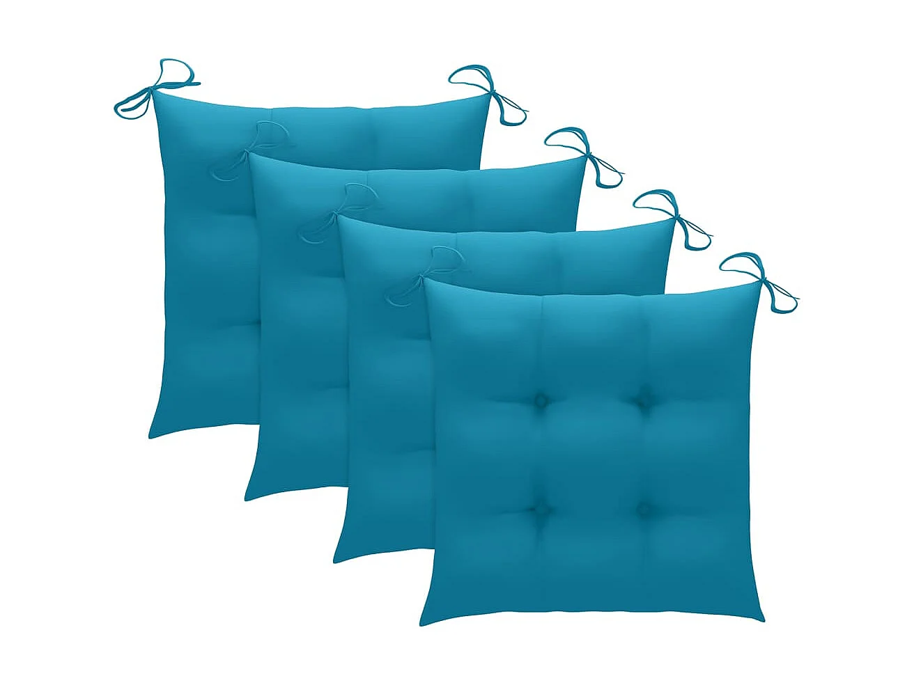 Chaises de jardin empilables avec coussins 4 pcs Teck solide 42