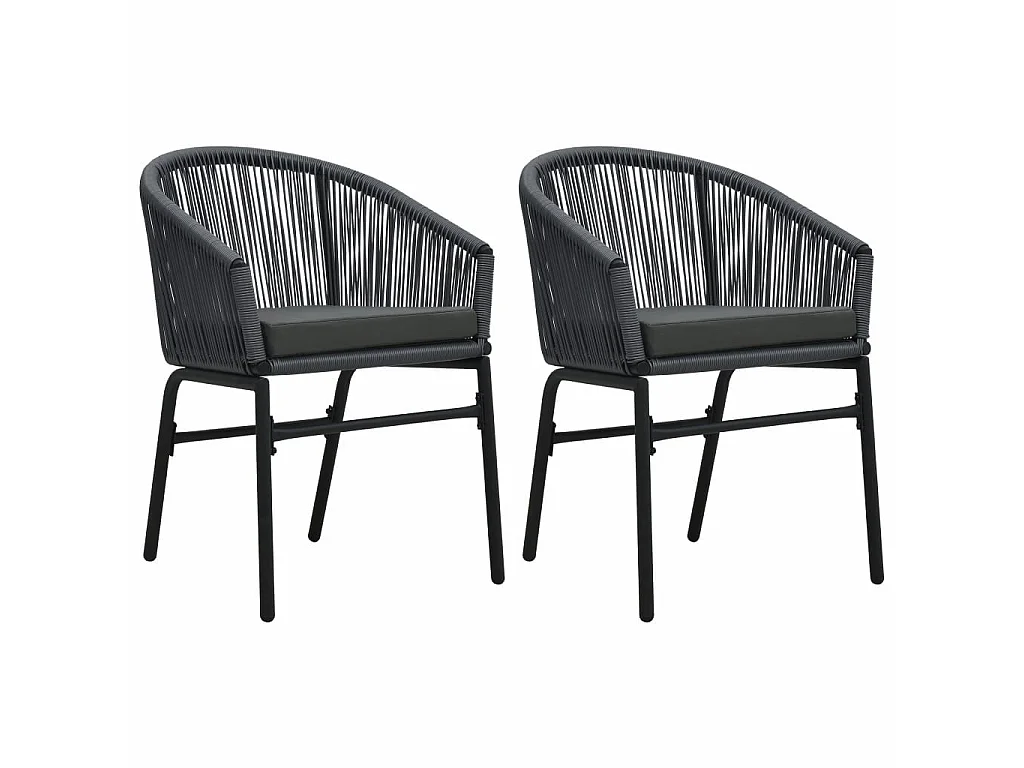 Chaises de jardin 2 pcs Anthracite Rotin PVC