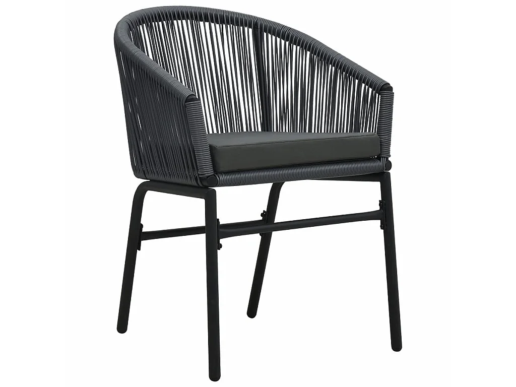 Chaises de jardin 2 pcs Anthracite Rotin PVC