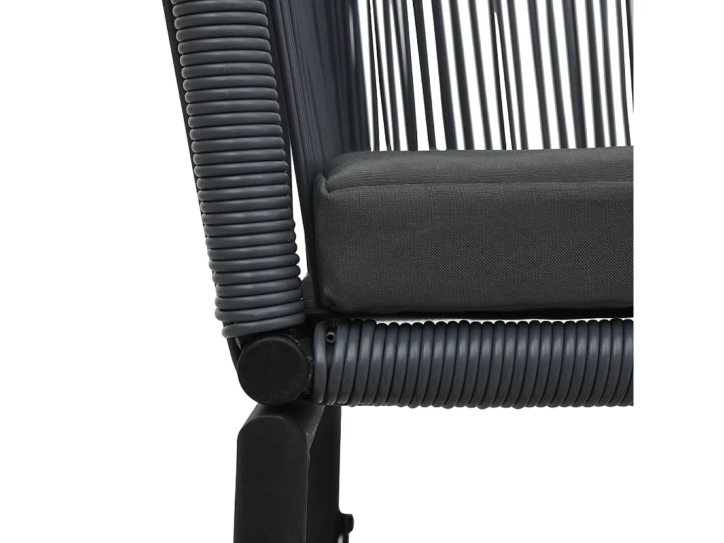 Chaises de jardin 2 pcs Anthracite Rotin PVC