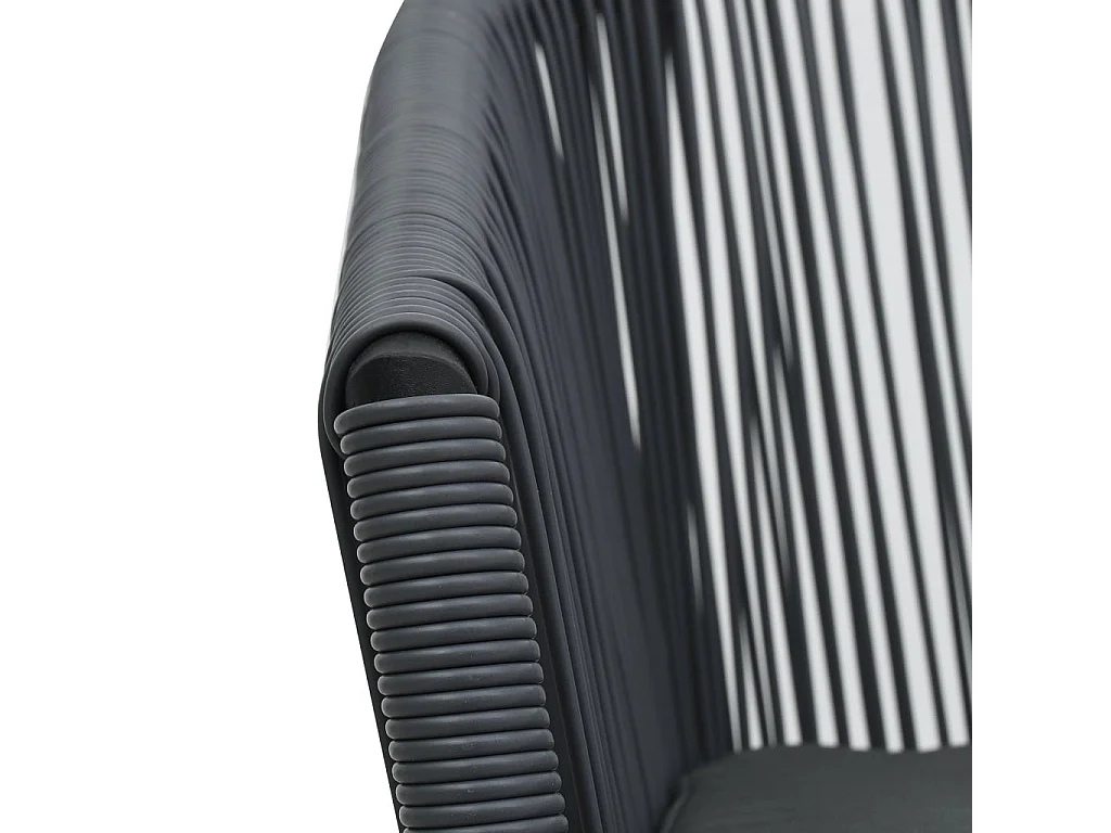 Chaises de jardin 2 pcs Anthracite Rotin PVC