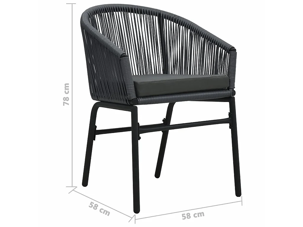 Chaises de jardin 2 pcs Anthracite Rotin PVC