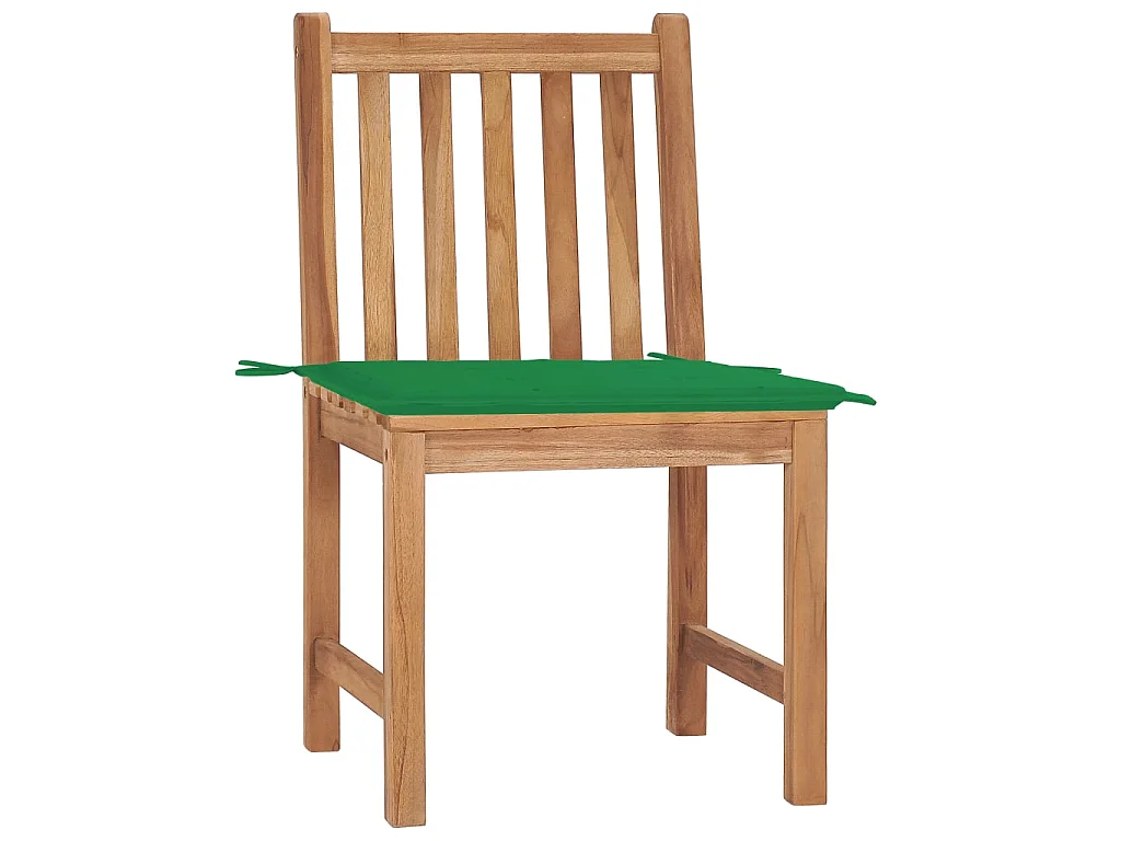 Chaises de jardin 2 pcs avec coussins Bois de teck massif 6