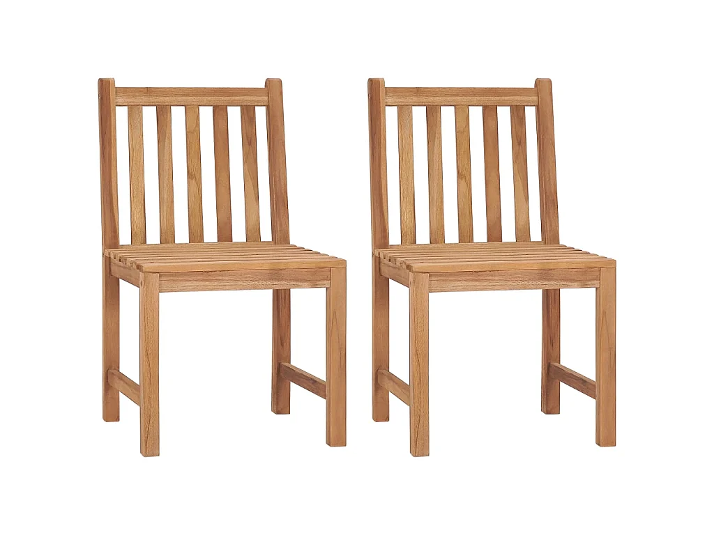 Chaises de jardin 2 pcs avec coussins Bois de teck massif 6