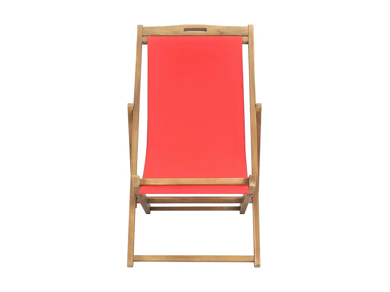 Chaise de plage pliable Bois de teck solide Rouge