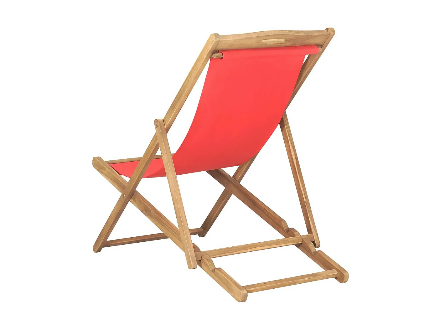 Chaise de plage pliable Bois de teck solide Rouge