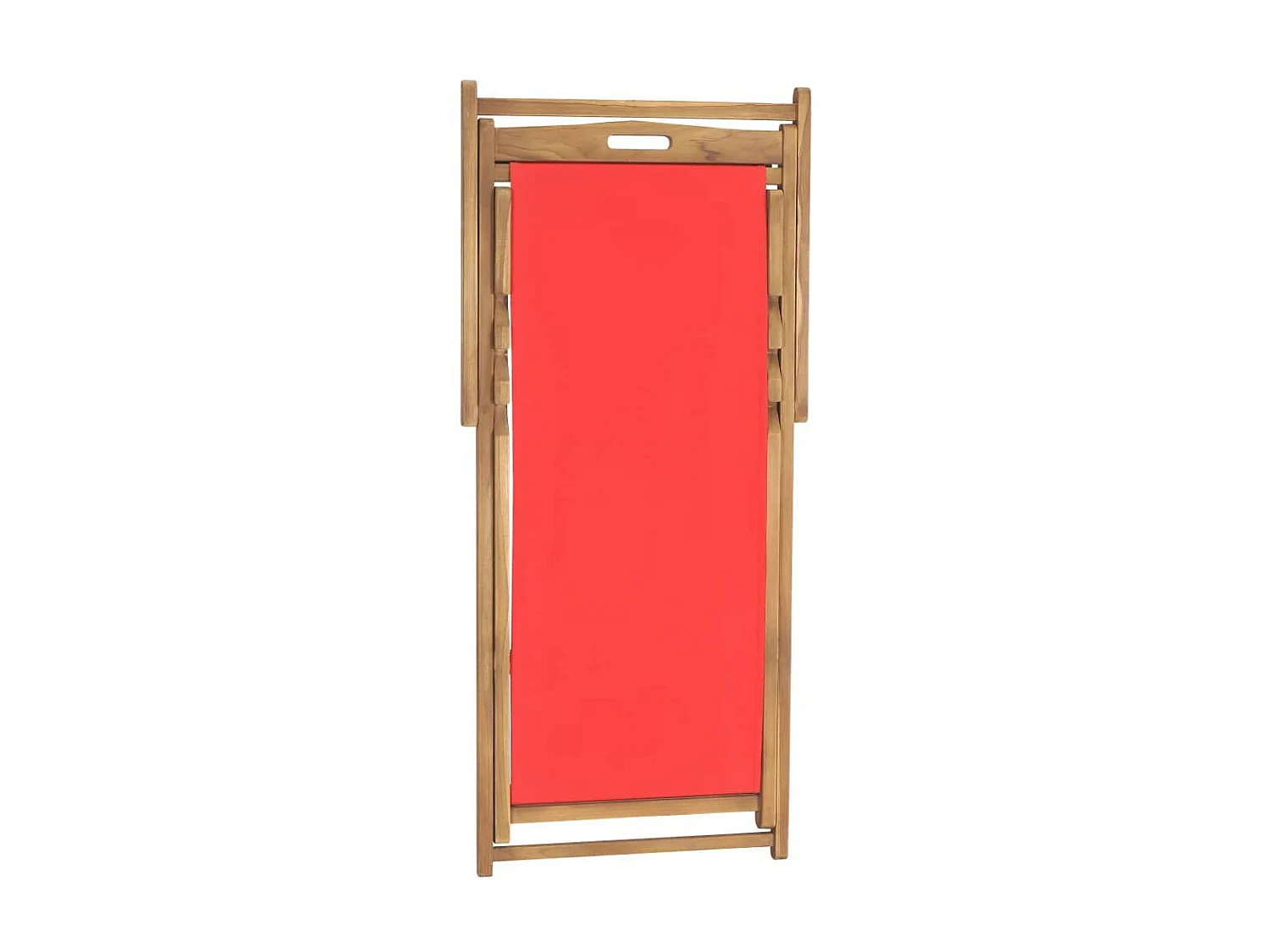 Chaise de plage pliable Bois de teck solide Rouge