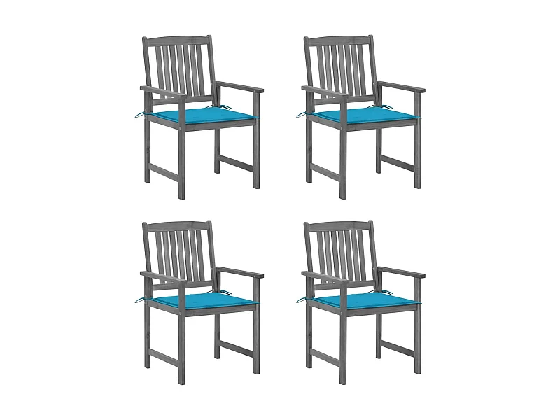 Chaises de metteur en scène avec coussins 4 pcs Gris Acacia 3