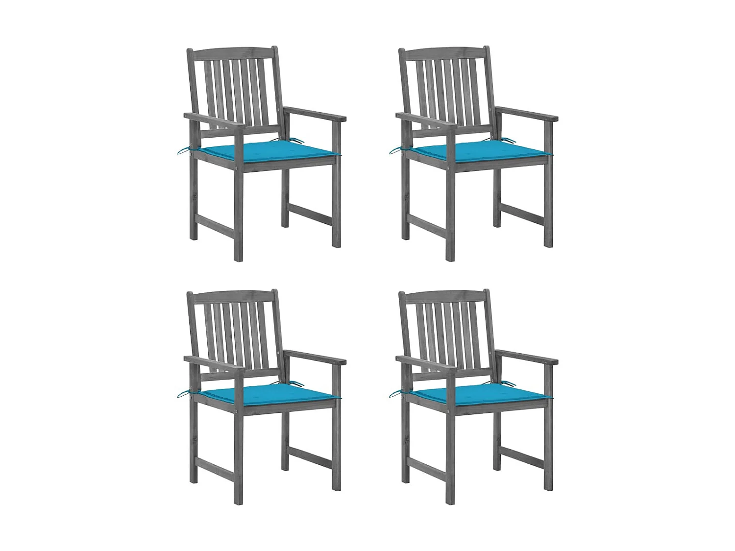 Chaises de metteur en scène avec coussins 4 pcs Gris Acacia 3