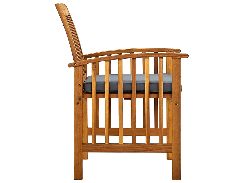 Chaises à dîner de jardin 3pcs et coussins Bois d'acacia massif