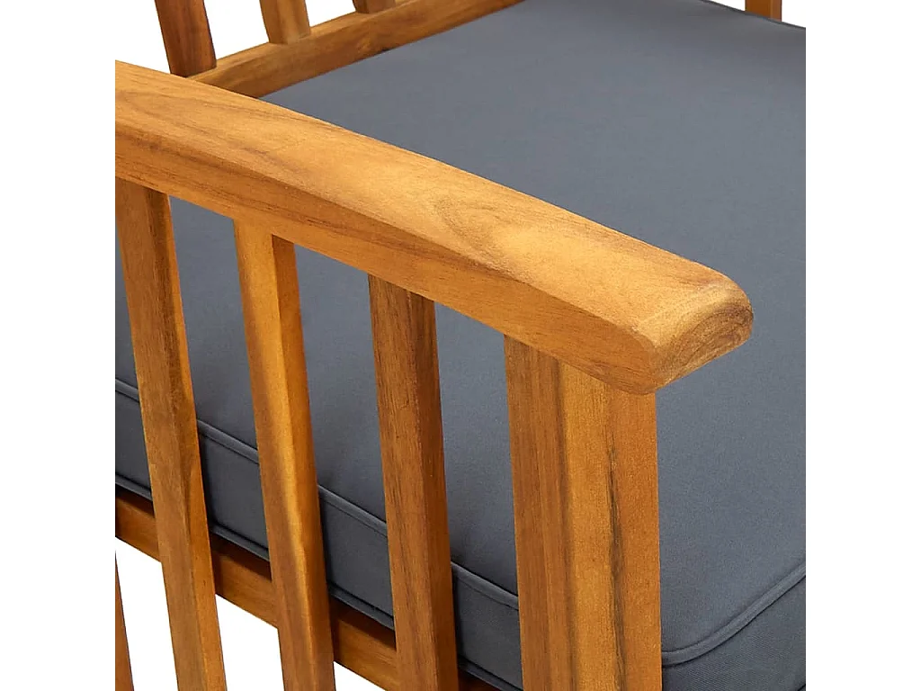 Chaises à dîner de jardin 3pcs et coussins Bois d'acacia massif