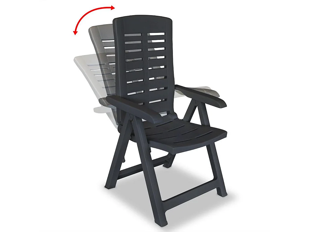 Chaises inclinables de jardin 6 pcs Plastique Anthracite