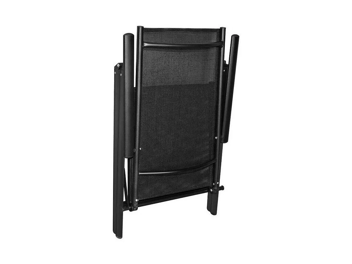 Chaise de jardin textilène et métal noir Tirat - Lot de 2