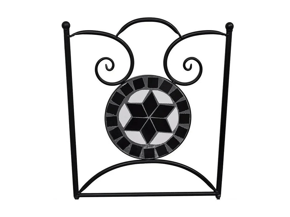 Chaise pliable métal et céramique noir Ivai - Lot de 2