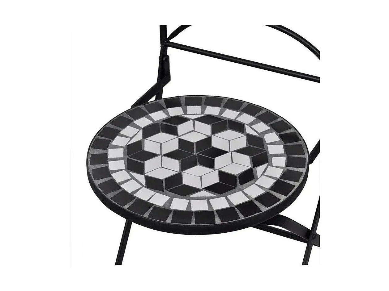 Chaise pliable métal et céramique noir Ivai - Lot de 2