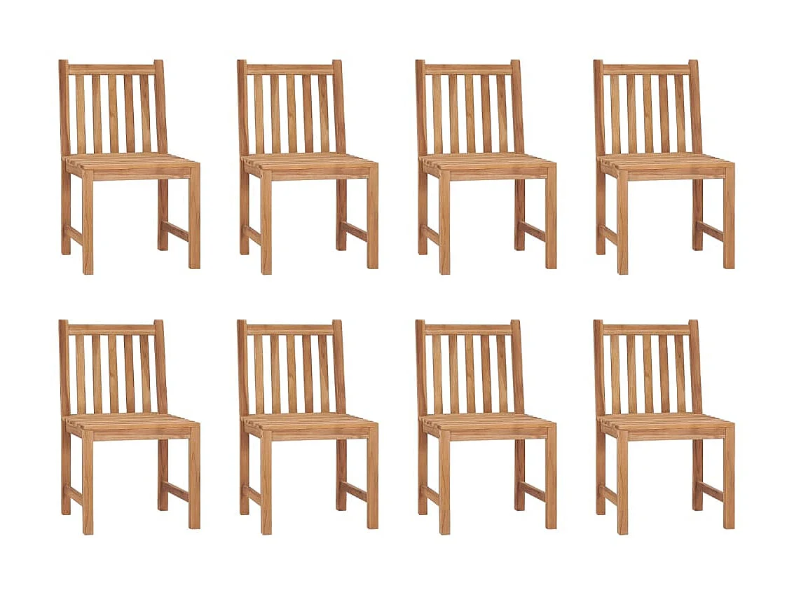Chaises de jardin 8 pcs avec coussins Bois de teck massif 14