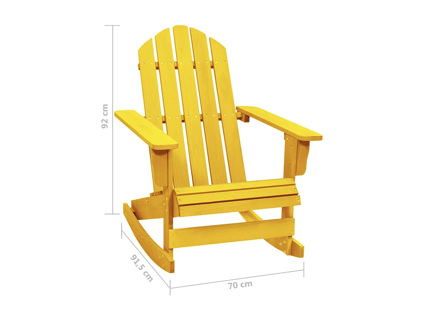 Chaise à bascule de jardin Adirondack Bois de sapin Jaune
